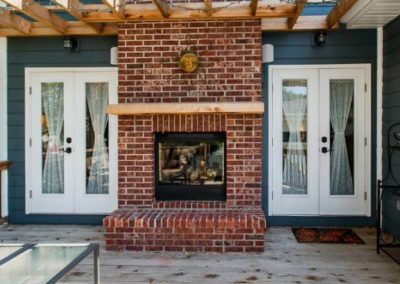 Outdoor fireplace patio design